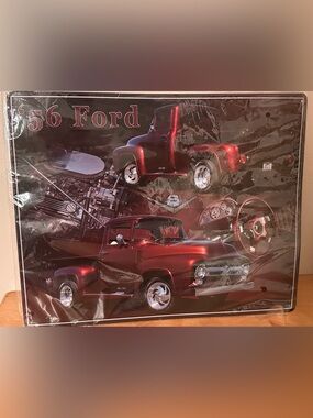 Ford Red Classic Truck Collage Metal Wall Art